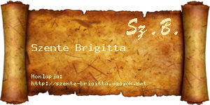 Szente Brigitta névjegykártya